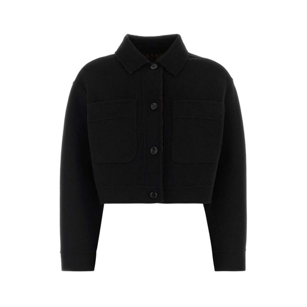 Max Mara Women Black Wool Blend Utopia Reversible Jacket